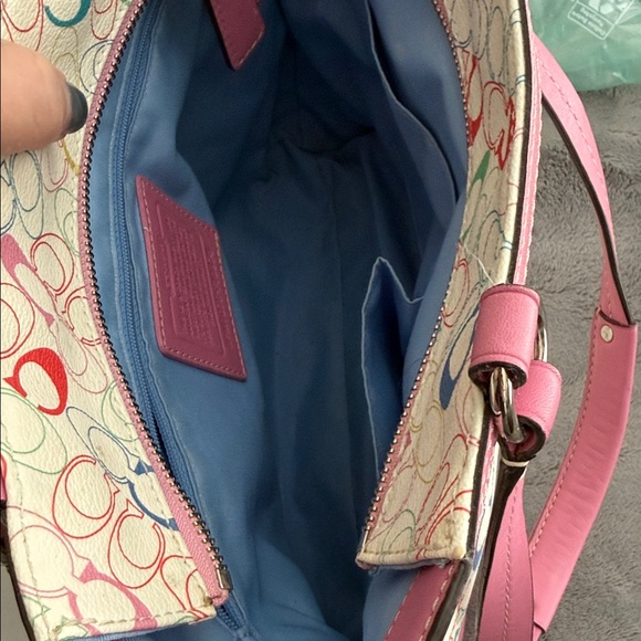 Coach Multicolor Signature Tote with Pink Trim - Picture 5 of 8
